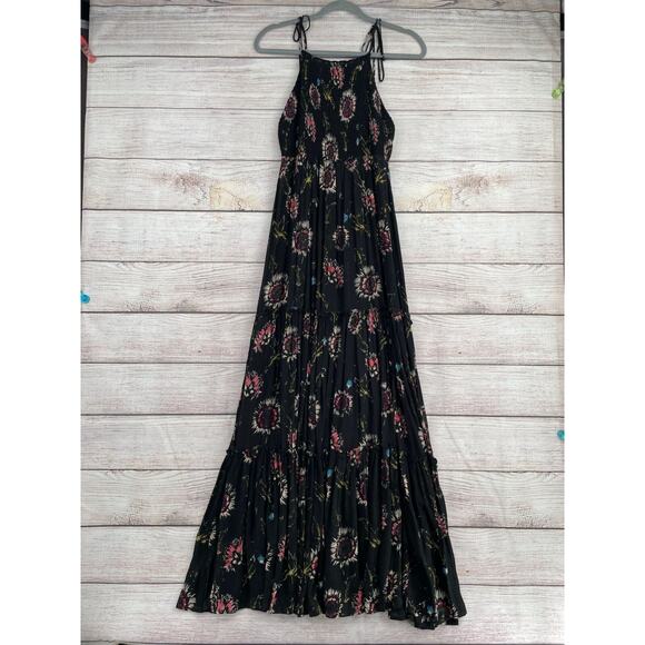 Free People Intimately Floral Semi Sheer Maxi Dress Women's‎ Size XS Black - Picture 1 of 8